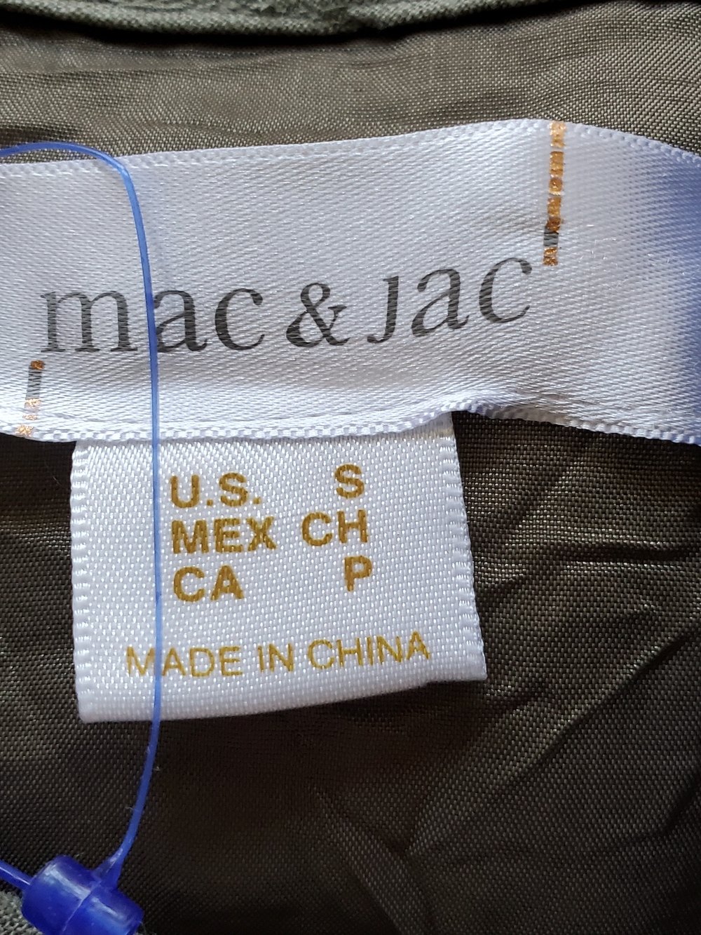 mac & jac Olive Green Sleeveless Shift Dress.  Size Small - Picture 7 of 8